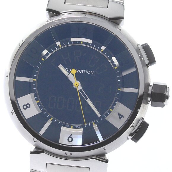 LOUIS VUITTON Tambour in black Q118F Black / Silver Dial QZ Men's Watch_791639 - Picture 1 of 6